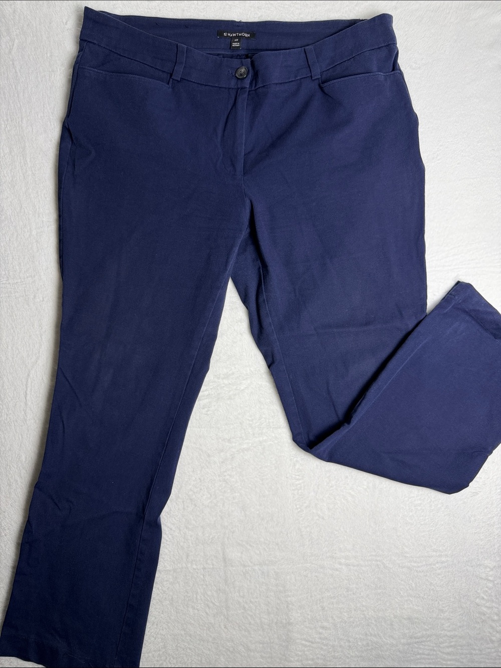 Deep Navy Straight-Leg Dress Pants Size 14W